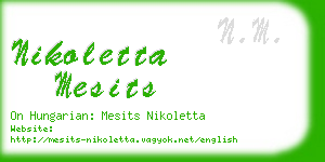 nikoletta mesits business card